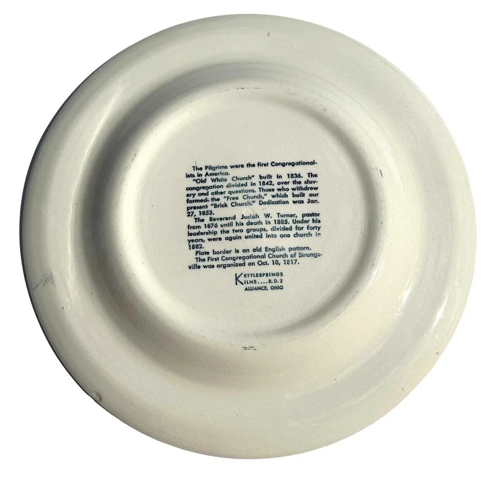 Strongsville OH Congregational Church‎ Vintage 1953 Plate Blue Transferware